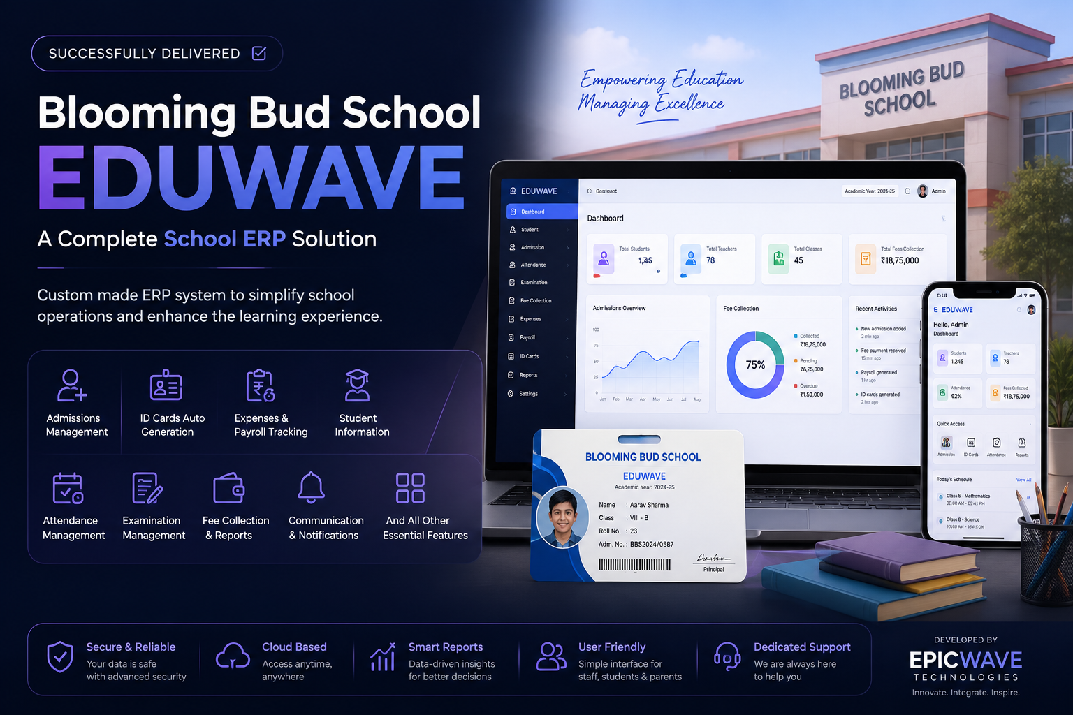 Blooming Bud School ERP — Epicwave Technologies project