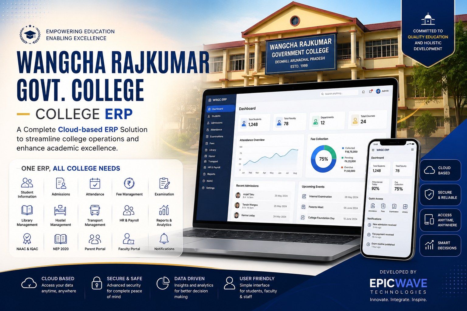Wangcha Rajkumar Govt College — Epicwave Technologies project